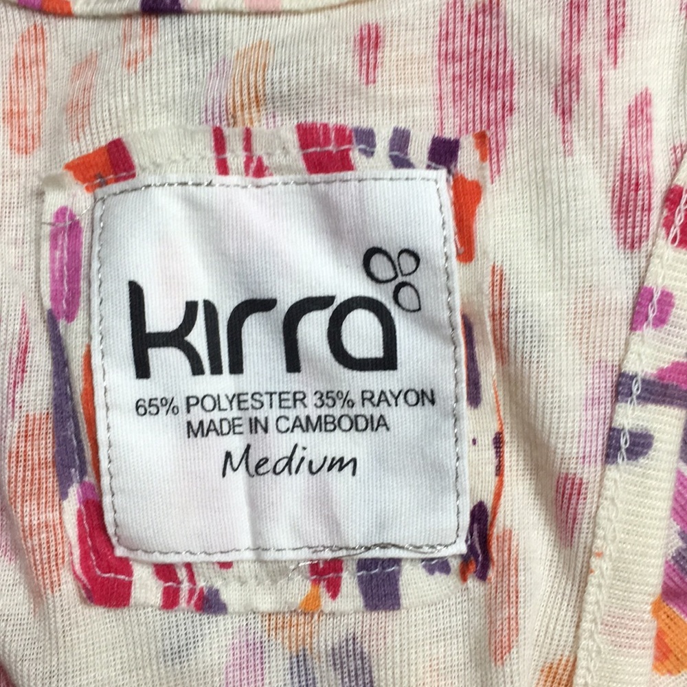 Kirra White Tank Top with Pink Orange and Purple Brushstroke Print - Picture 4 of 4